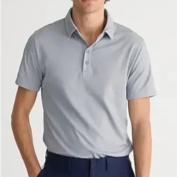 J.Crew Men's Sz M Performance Polo Shirt Heather Gray COOLMAX Stretch BN365 - Picture 1 of 10